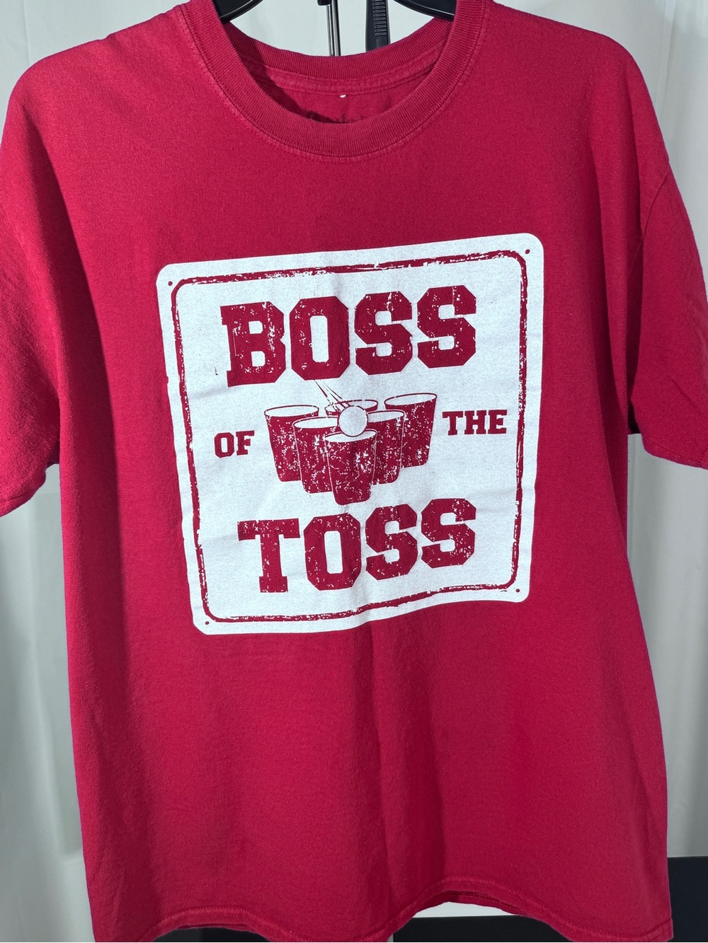Boss of the Toss Red Tee | Casual Style, Easy Fit, Statement Graphic